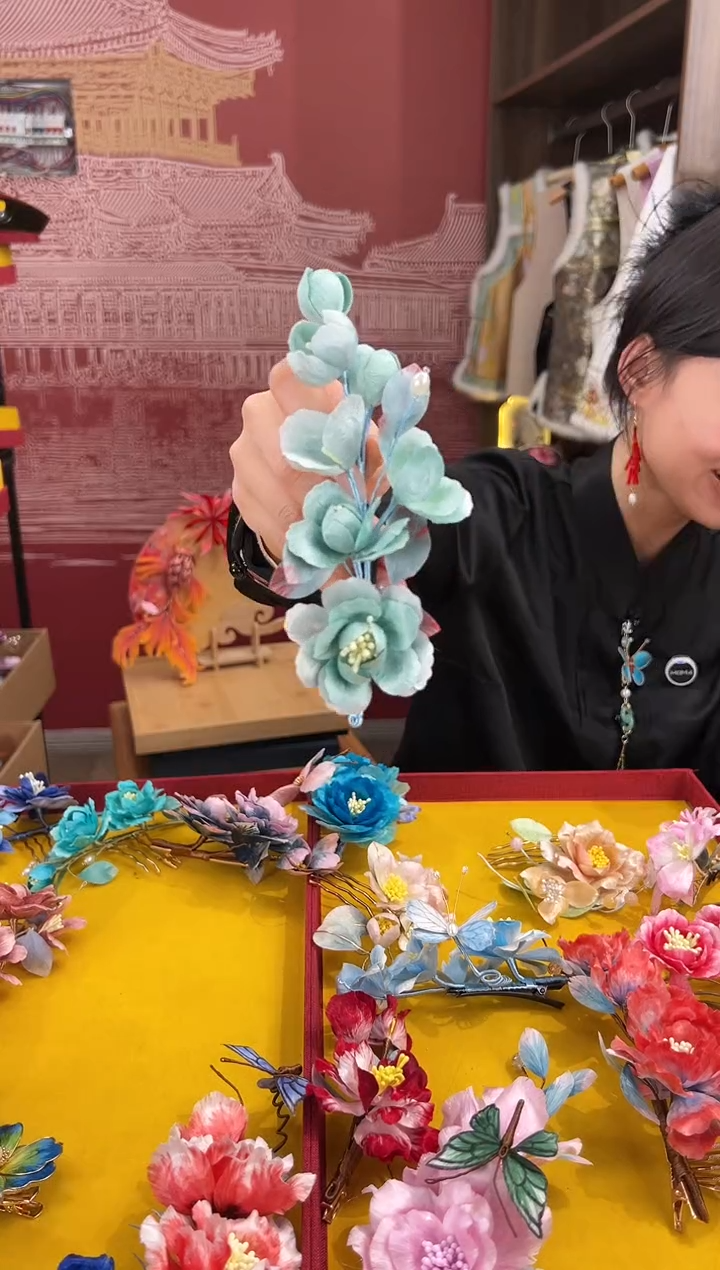 【闪购商品】刺绣非遗绒花（发饰）