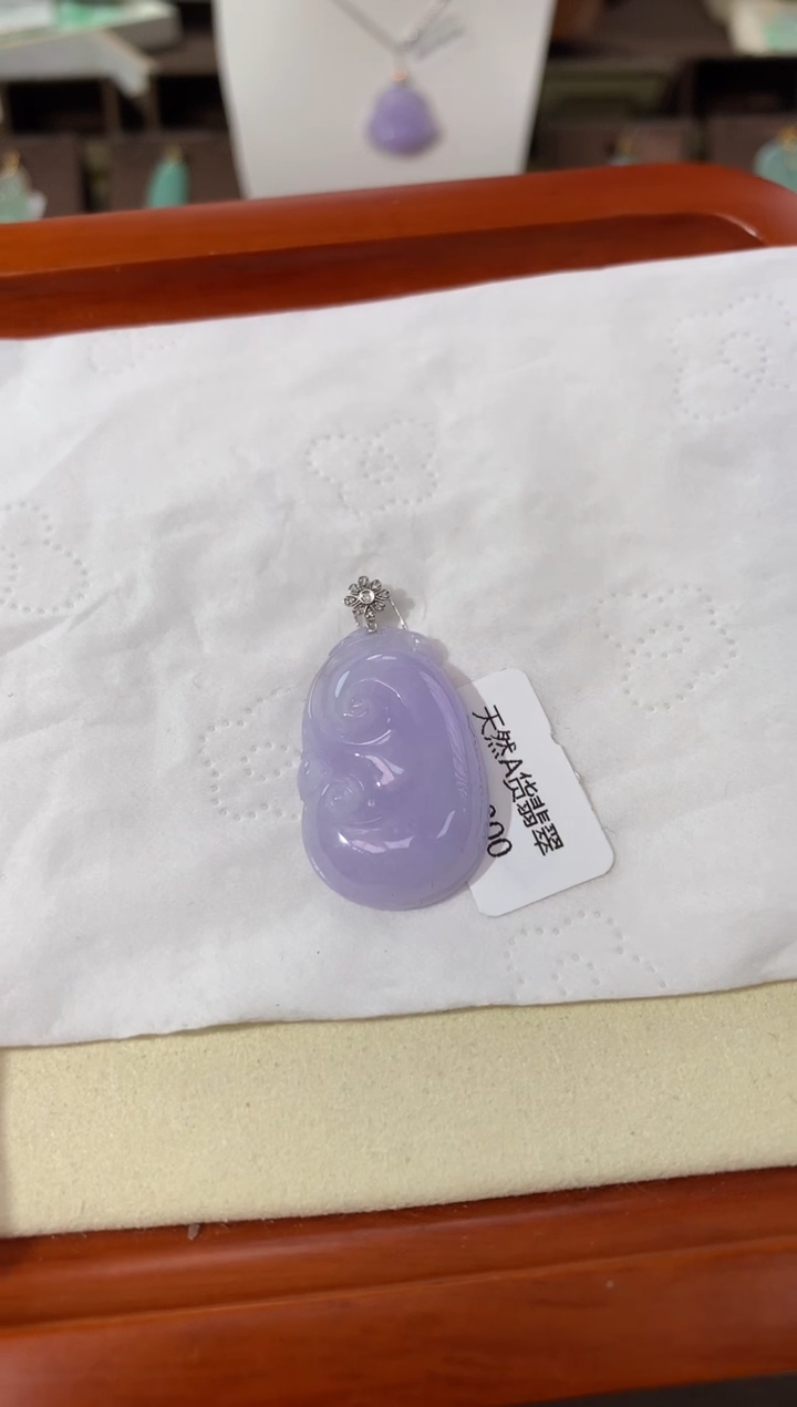 【闪购商品】翡翠颈饰18K金镶嵌天然缅甸a货翡翠