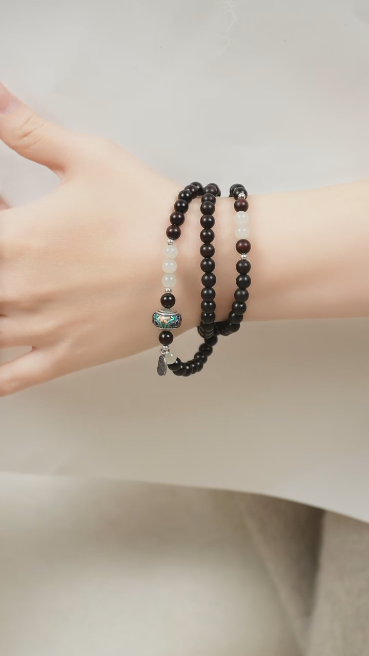 手串檀香紫檀（小叶紫檀）未镶嵌三圈小叶紫檀