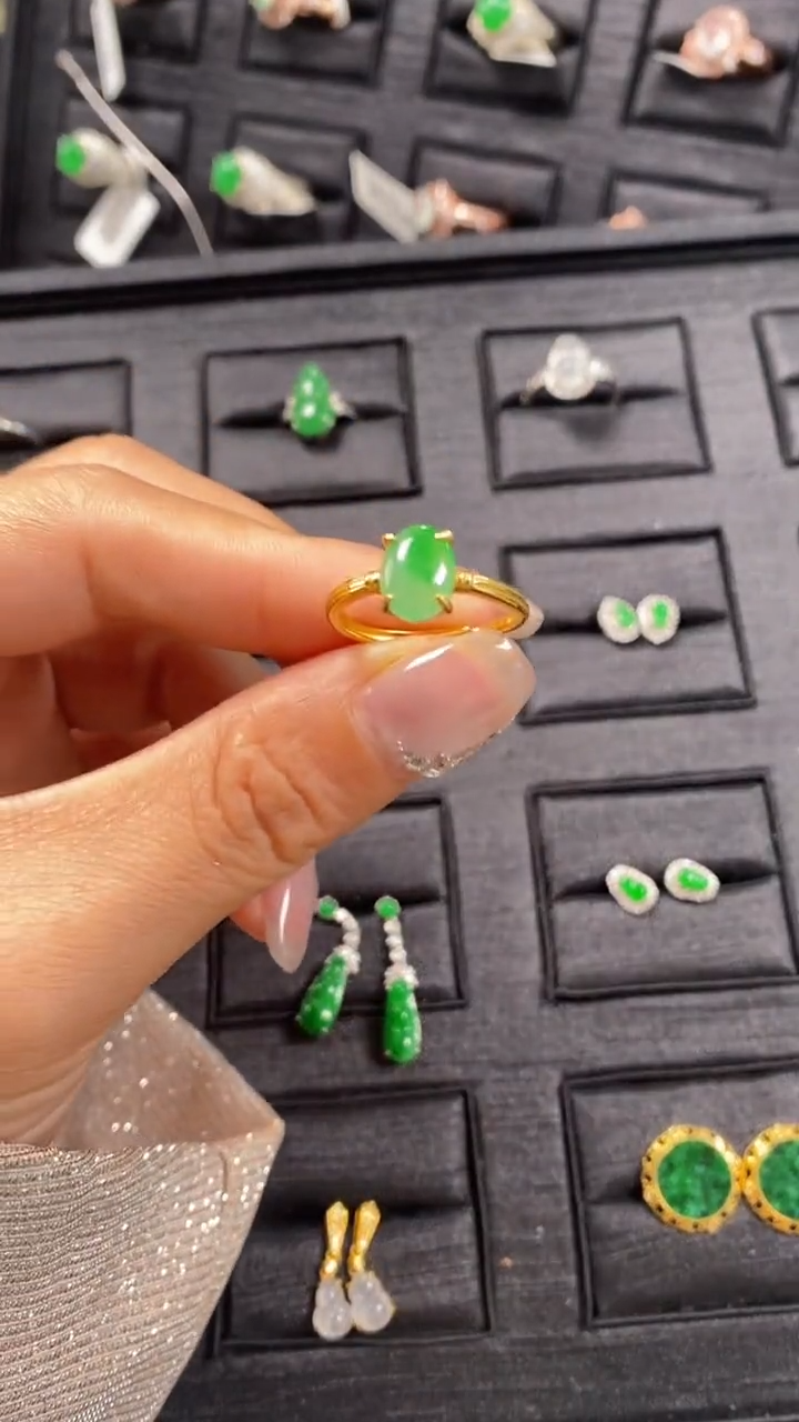 【闪购商品】翡翠戒指银S925镶嵌9739