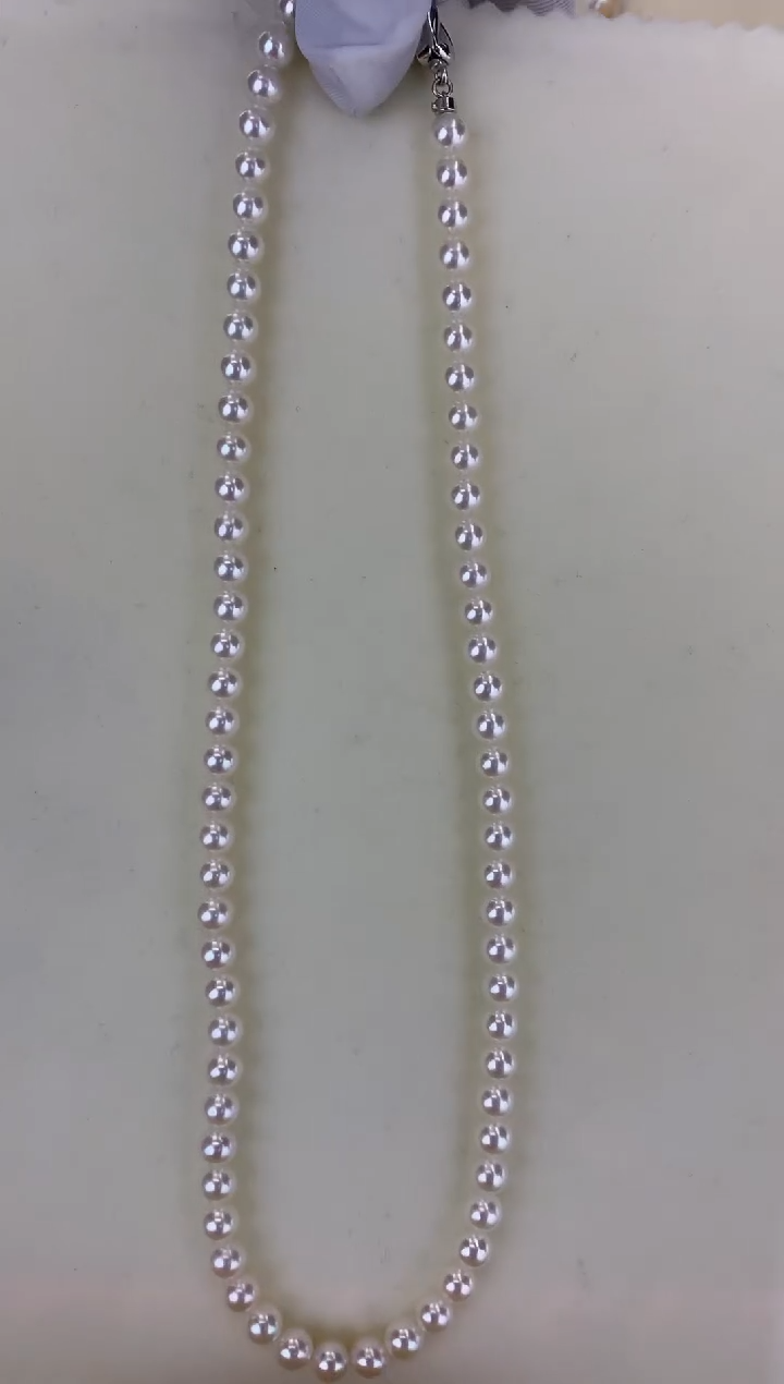 银S925镶嵌DA海水珍珠 GD067 5.5-6 rose串链带sj大证