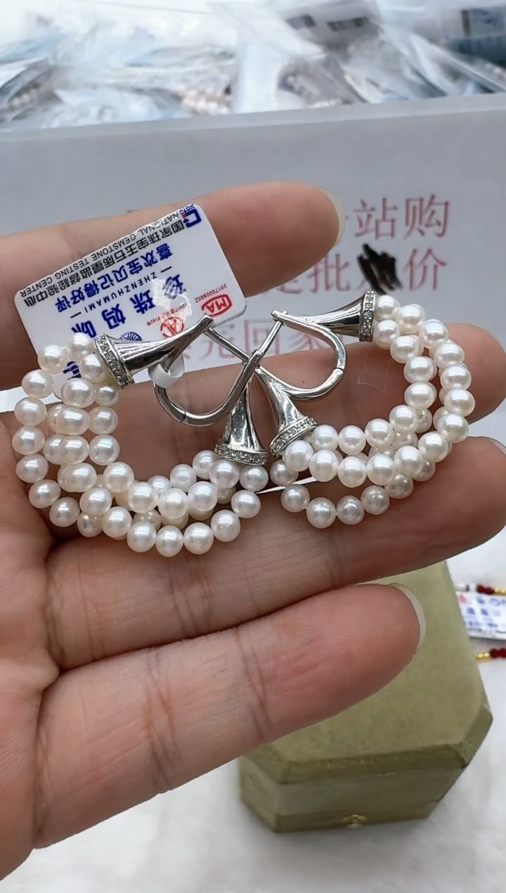 【闪购商品】淡水珍珠耳饰银S925镶嵌清货