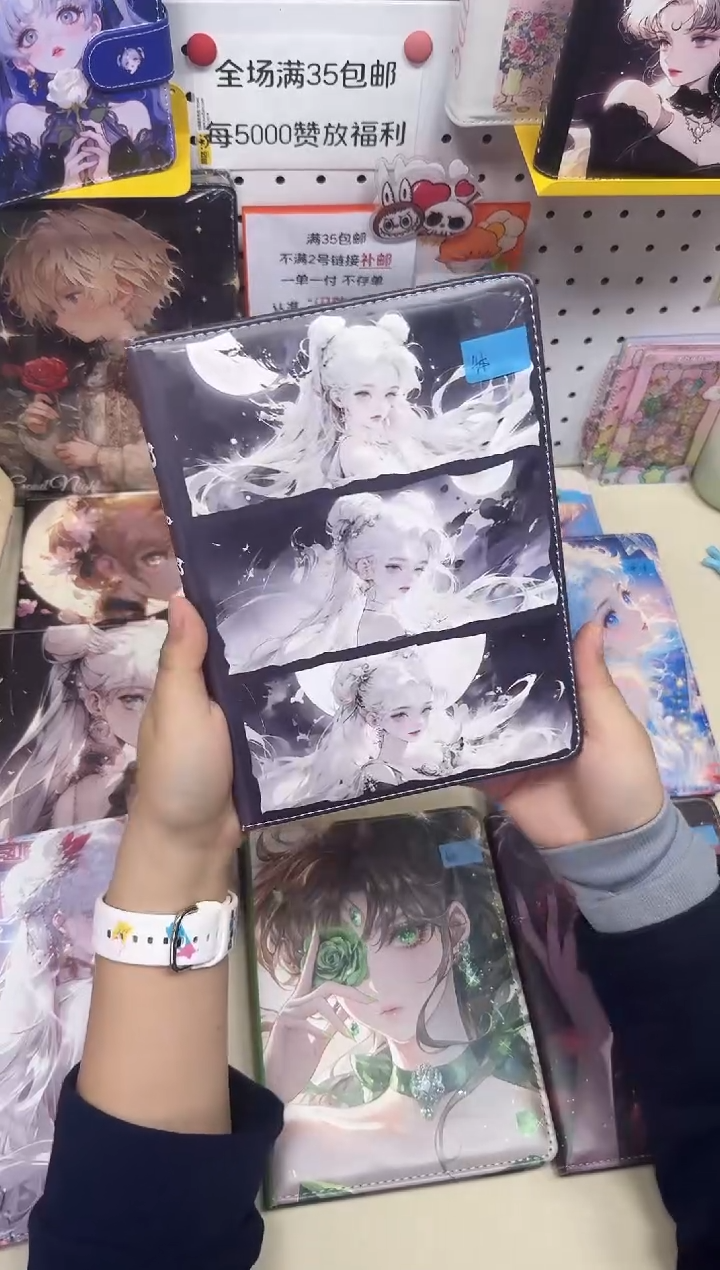 呖*1A5皮面本彩页本--A5---美战分镜x3