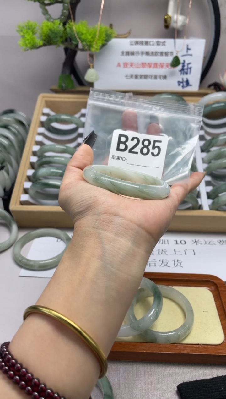 【闪购商品】石英质玉（天山翠）手镯未镶嵌b285