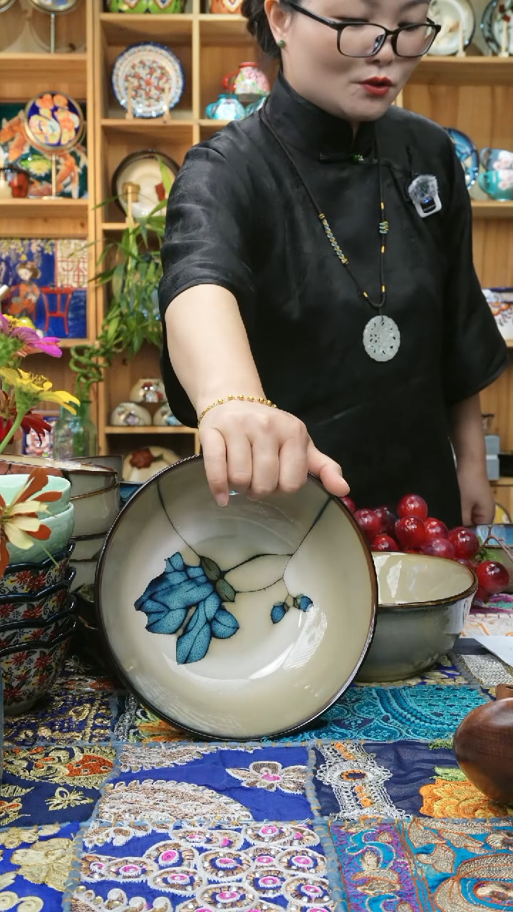 瓷片小可高温瓷餐具一组两个大面碗