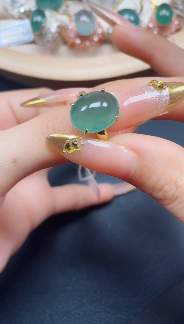 【闪购商品】翡翠戒指银S925镶嵌翡翠