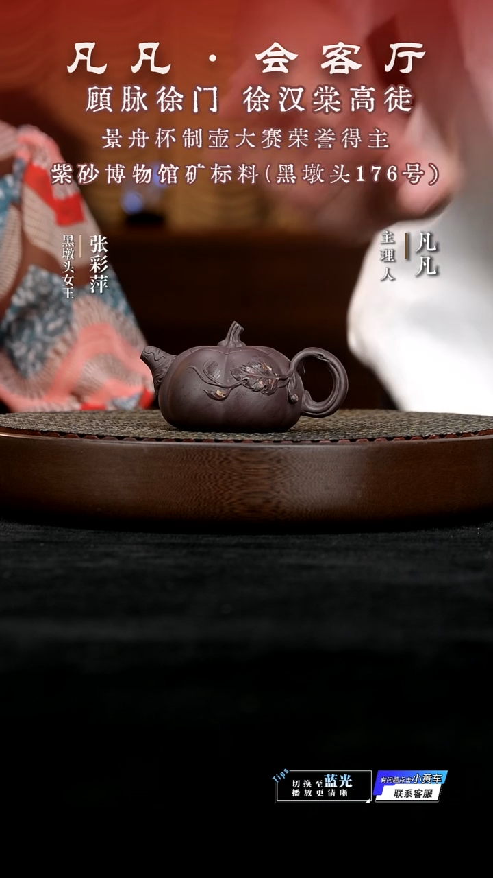 茶壶紫砂ZCP张彩萍243 南瓜黑墩头200cc
