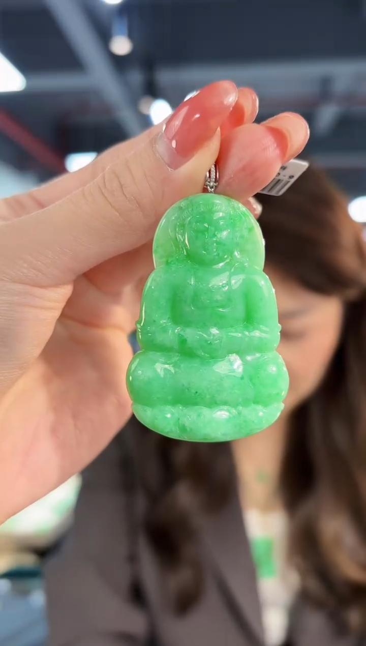 【闪购商品】翡翠颈饰18K金镶嵌缅料A货/支持复检/一件