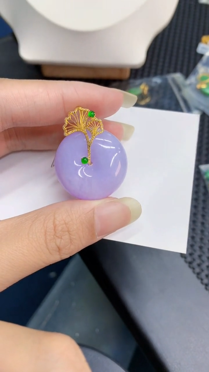 【闪购商品】翡翠颈饰18K金镶嵌000000008