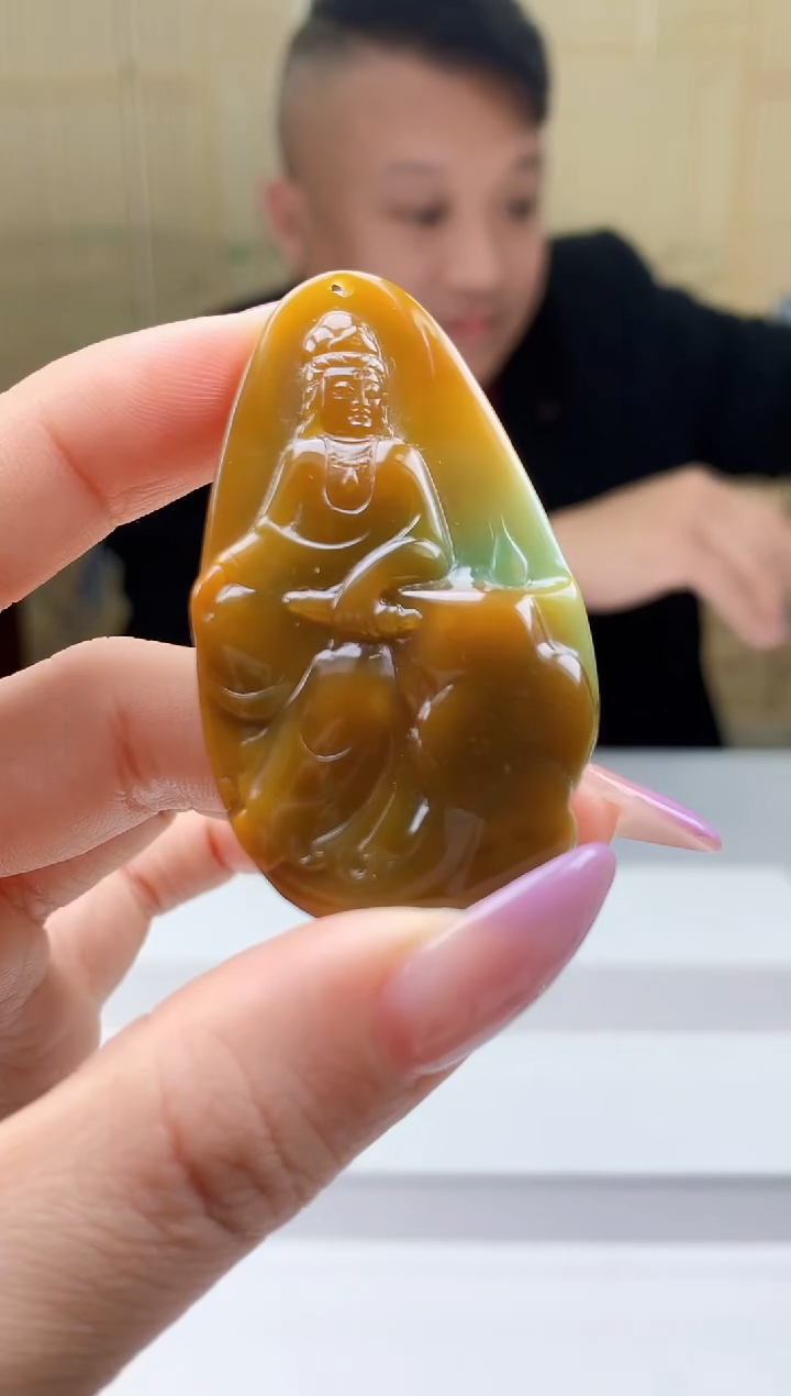 【闪购商品】定制翡翠未镶嵌4969ty-毛货挂件156