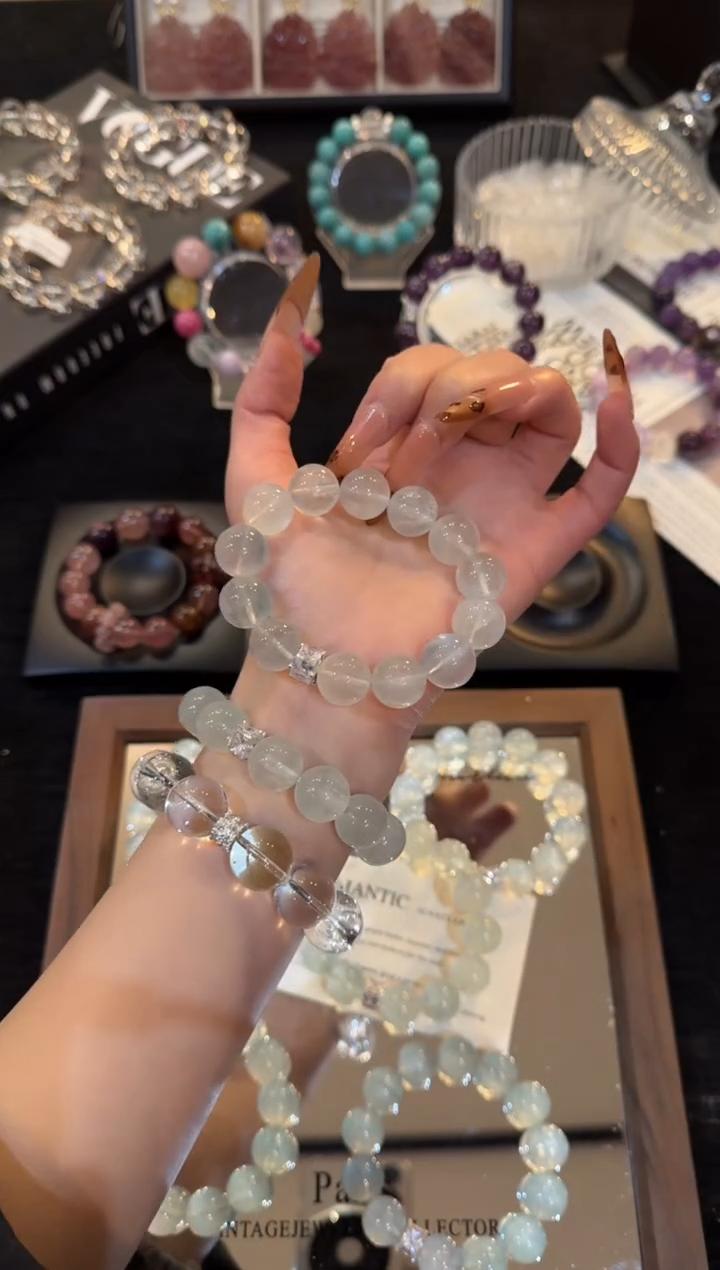 合金手链水晶绿萤石x3593