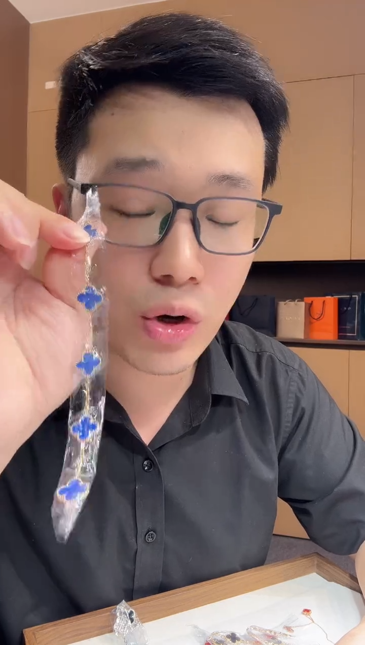 【闪购商品】玛瑙/玉髓手链18K金镶嵌 蓝色k黄，五花手链GHJ25版