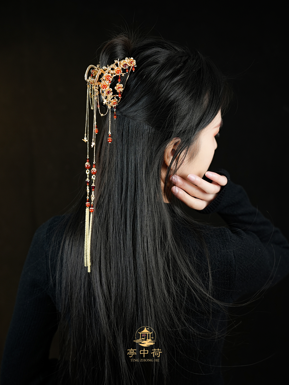 亭中荷 【妃子笑】新年款抓夹梅花夹国风古风日常华丽百搭复古超仙