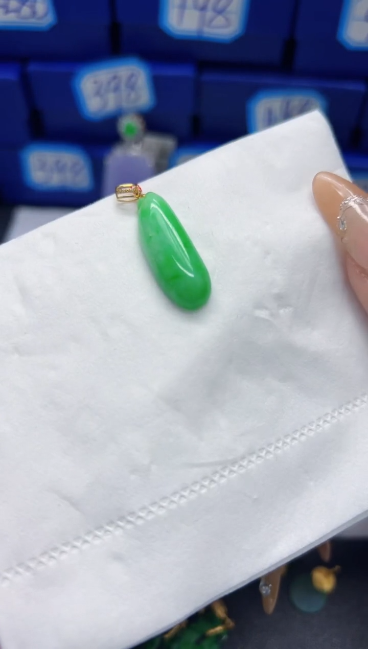 【闪购商品】翡翠颈饰18K金镶嵌Y缅料A货/支持复检/一件