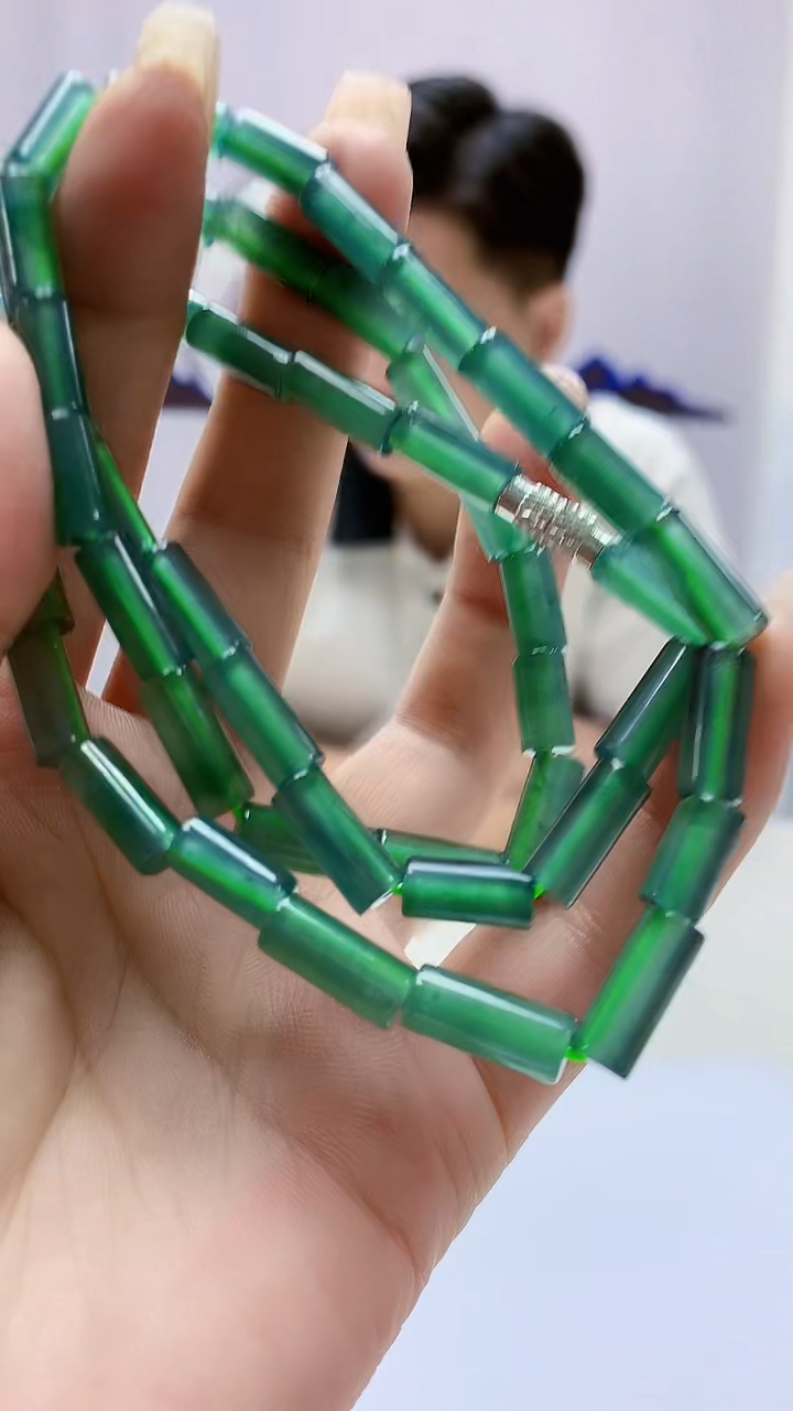 定制翡翠未镶嵌4917ms-毛货45珠链