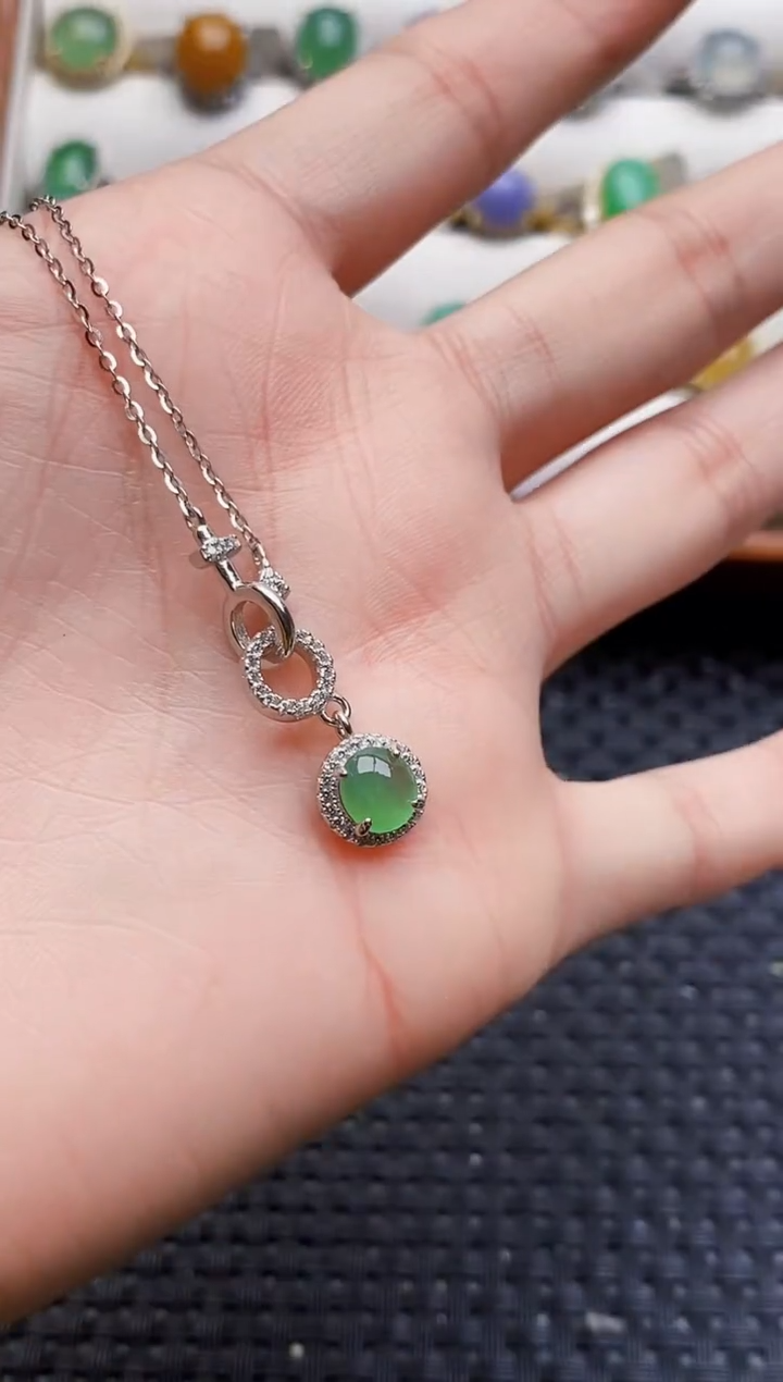 银S925镶嵌戒指翡翠1630