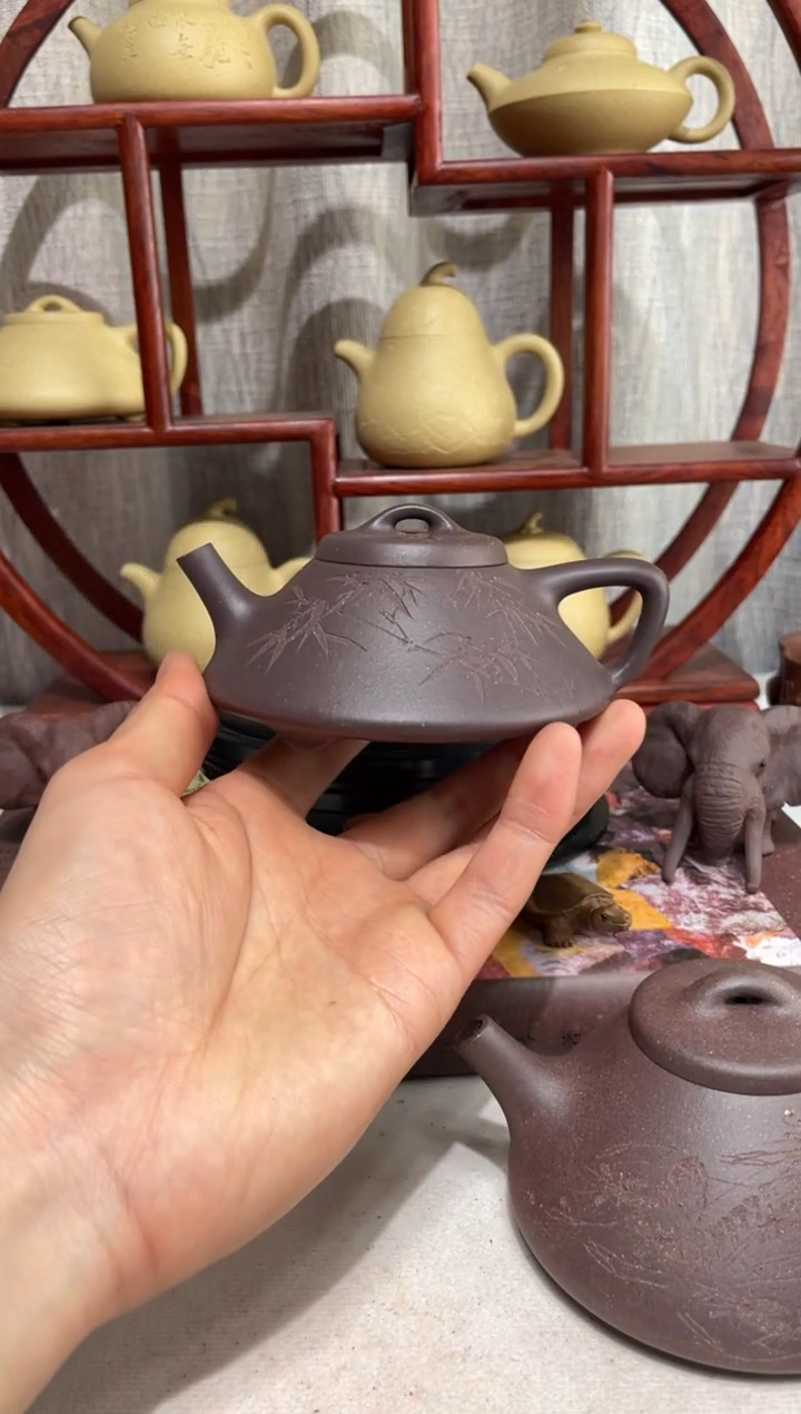 【闪购商品】紫砂茶壶台西底板紫泥合瓢165cc