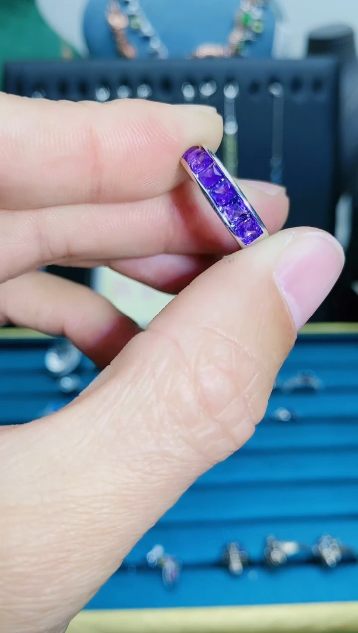 【闪购商品】紫晶戒指银S925镶嵌1121