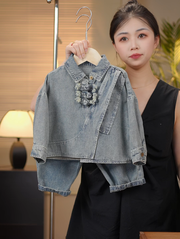 【现货】2025春秋季新款儿童潮流时尚牛仔休闲外套23559