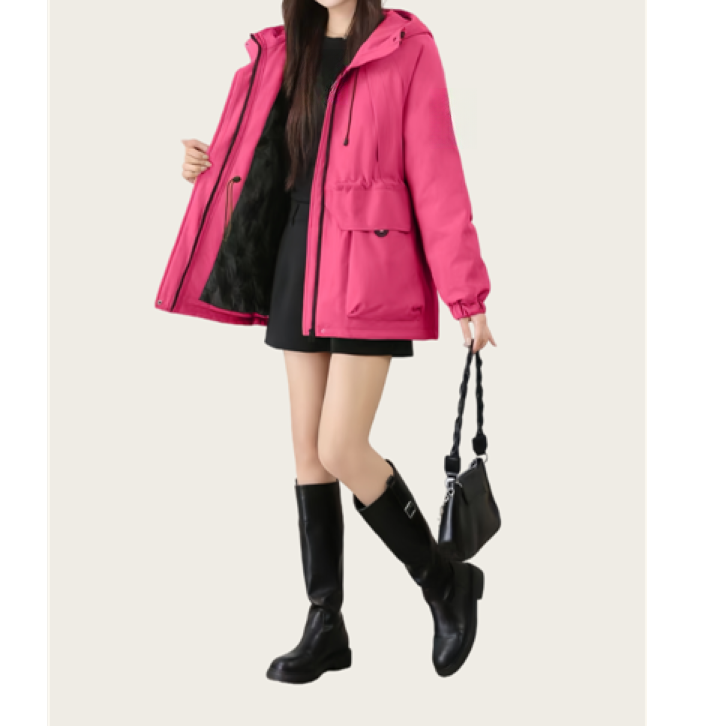 秋冬时尚保暖加棉加厚棉服休闲宽松冲锋衣韩版百搭冬季