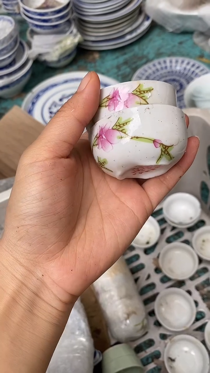 摆件水点桃花小客杯拍一发二