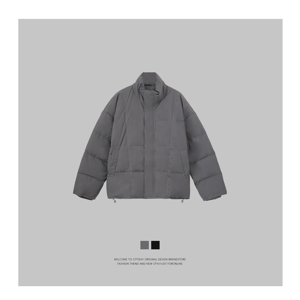 CityDay【潮灰私订】辑格设计 云暖轻盈 廓形加厚面包羽绒服 208