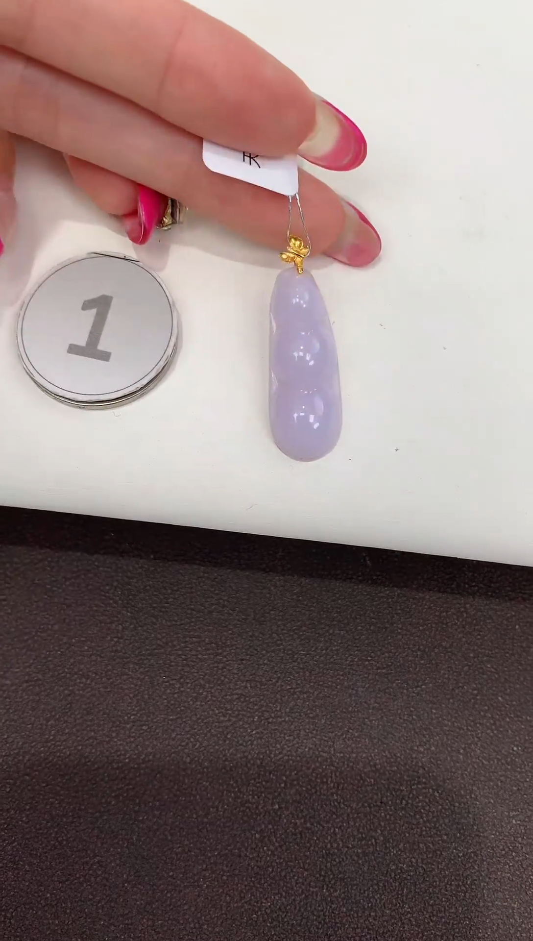 颈饰18K金镶嵌翡翠缅甸a货翡翠