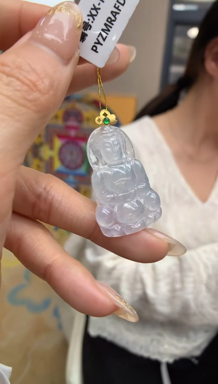 【闪购商品】翡翠颈饰18K金镶嵌观音