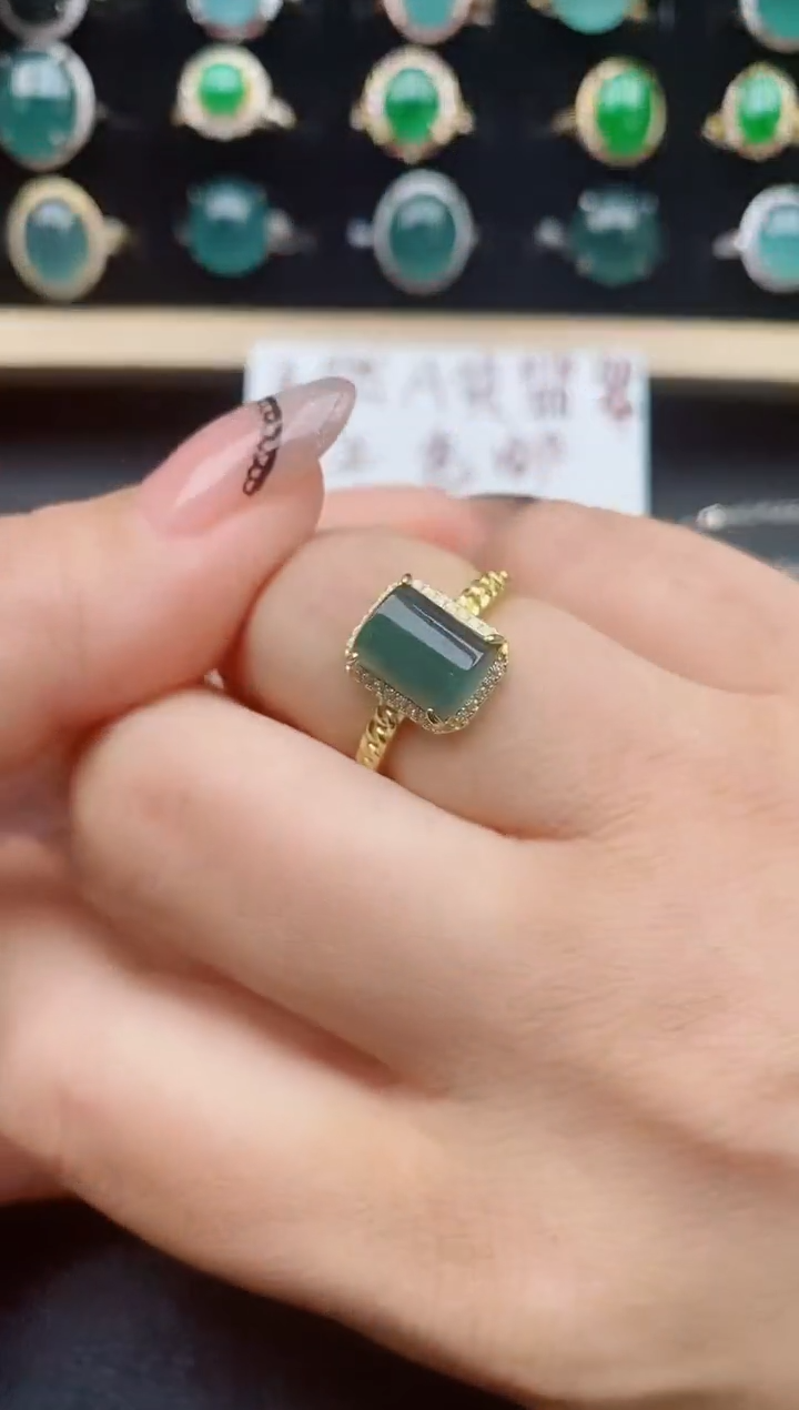 翡翠戒指银S925镶嵌321321