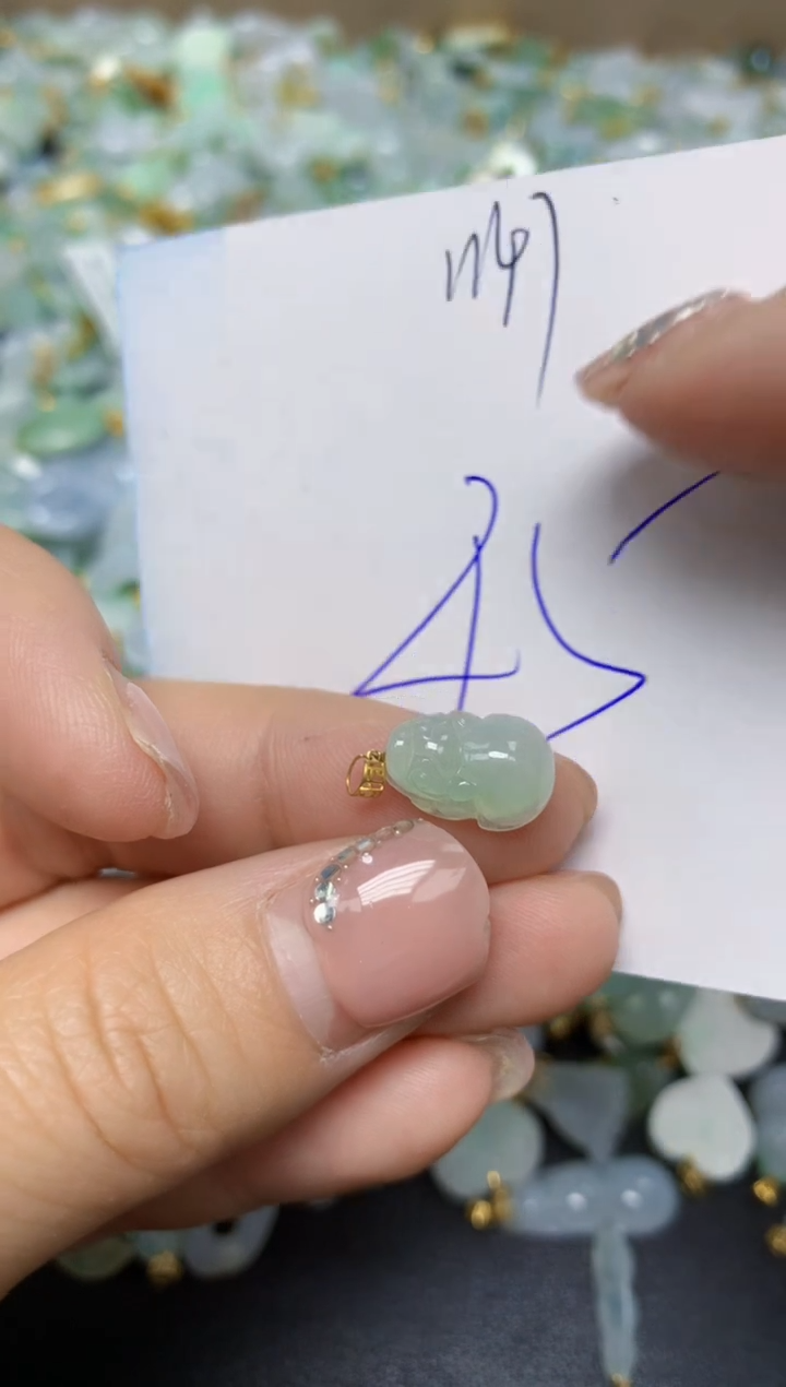 【闪购商品】翡翠挂件18K金镶嵌 天然翡翠A货