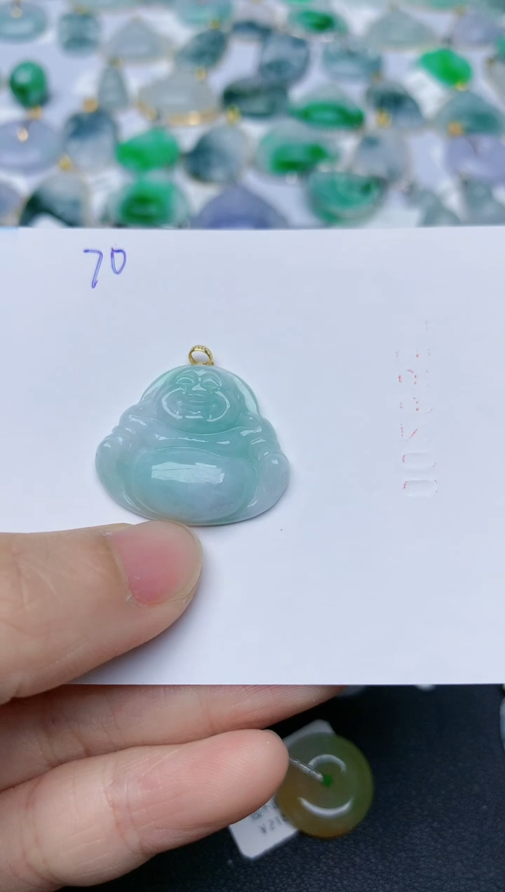 【闪购商品】翡翠颈饰18K金镶嵌天然翡翠A货    