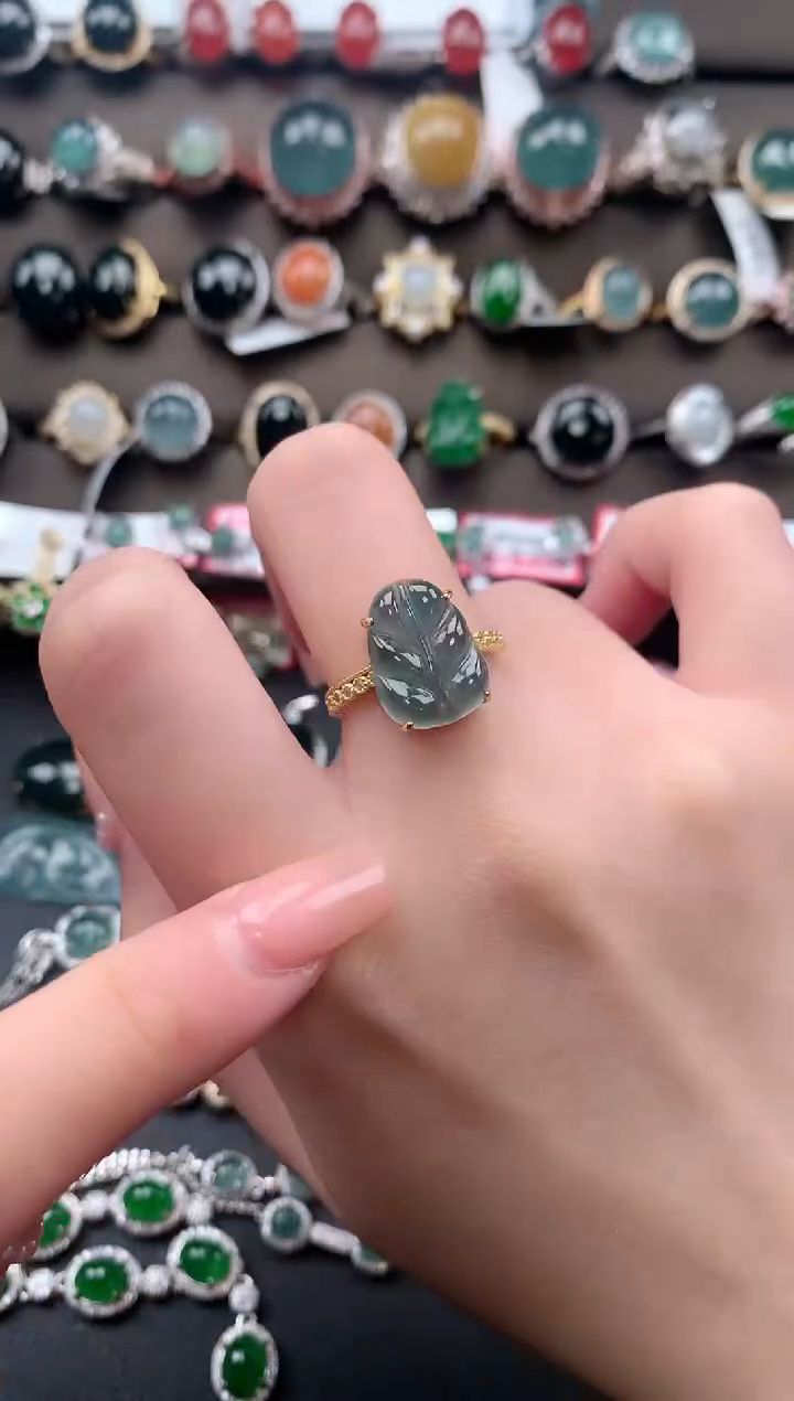 【闪购商品】翡翠戒指银S925镶嵌62141