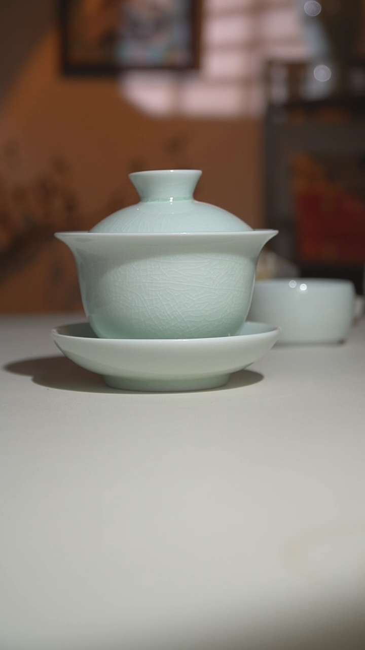 【闪购商品】其他玉青玉兰盖碗三才