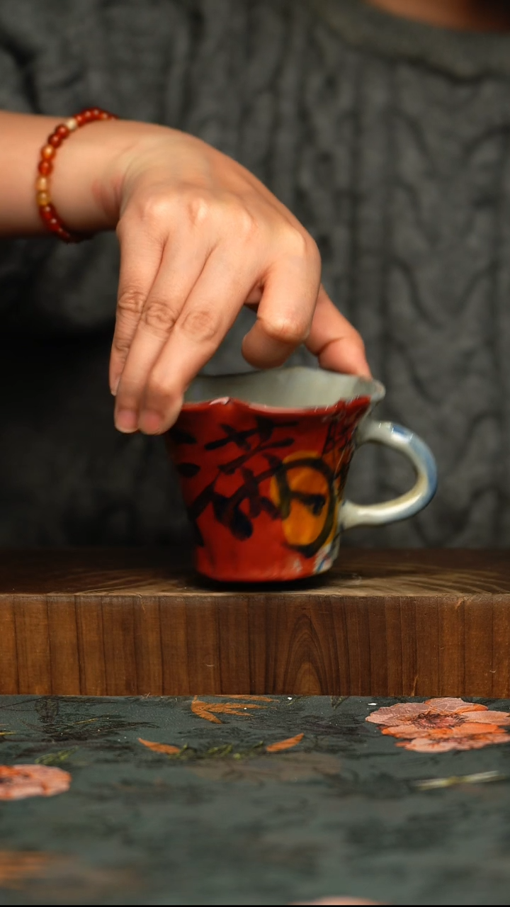 瓷片釉下彩手工手绘同款陶器