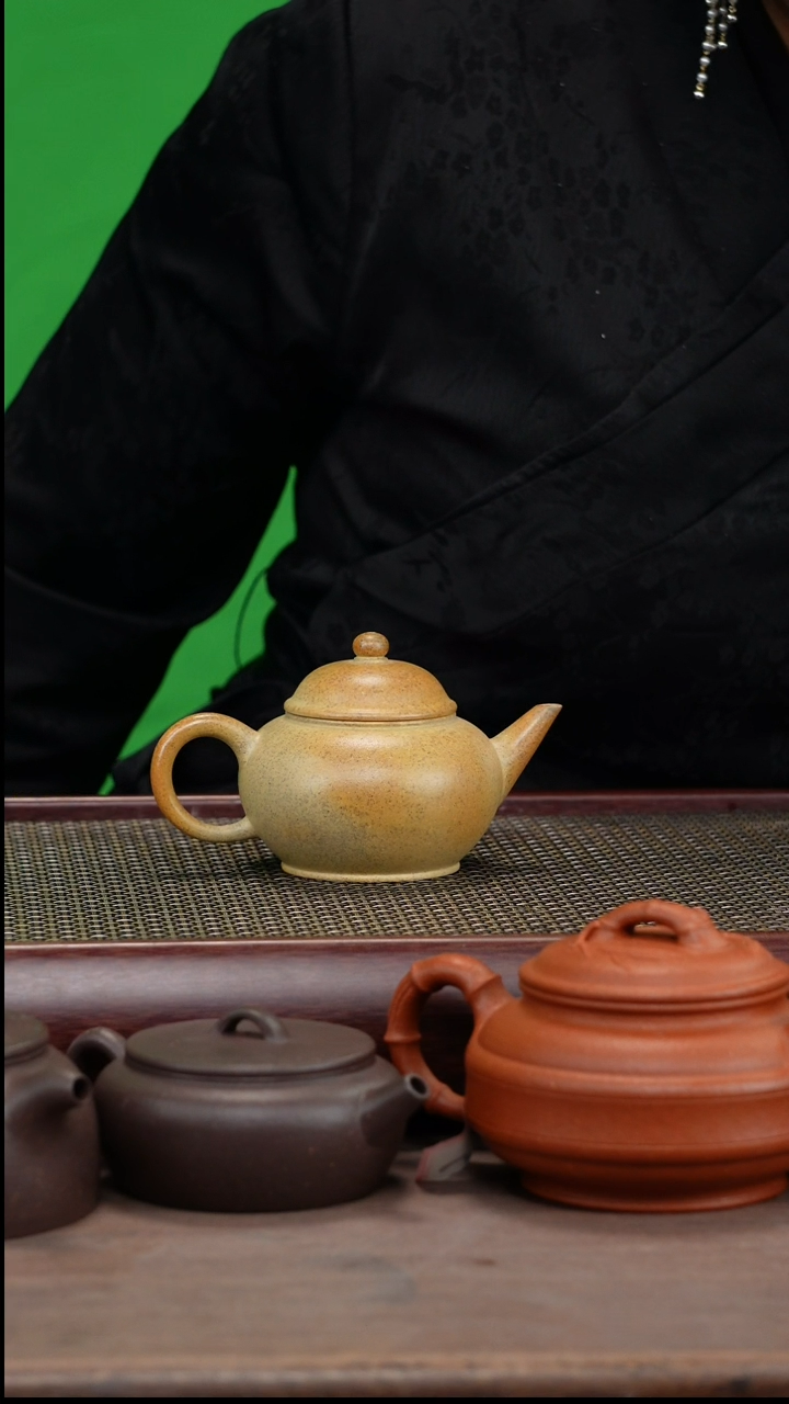 【闪购商品】紫砂茶壶龙窑柴烧本绿水平壶
