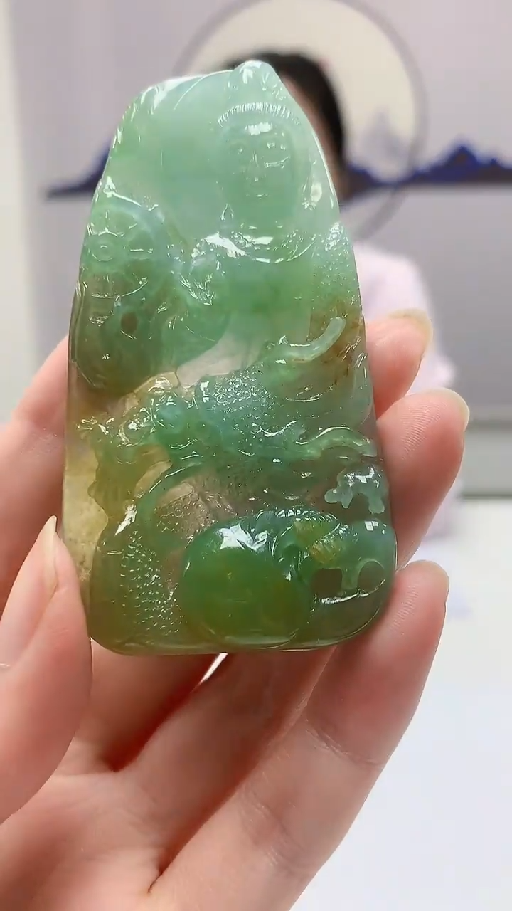 【闪购商品】定制翡翠未镶嵌4902zm-毛货挂件148观音