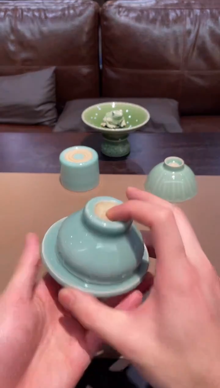 139窑承青瓷杯子+杯垫