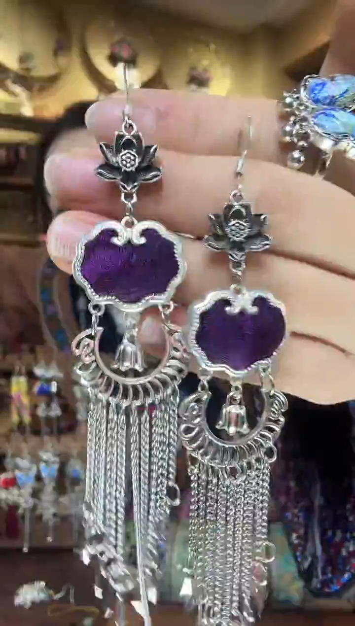 刺绣非遗刺绣民族风耳环