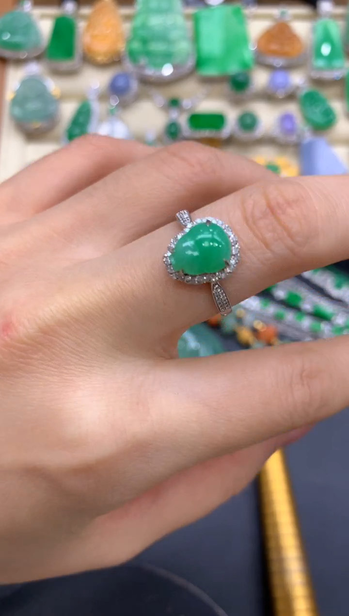 【闪购商品】翡翠戒指18K金镶嵌425-中国好珍宝