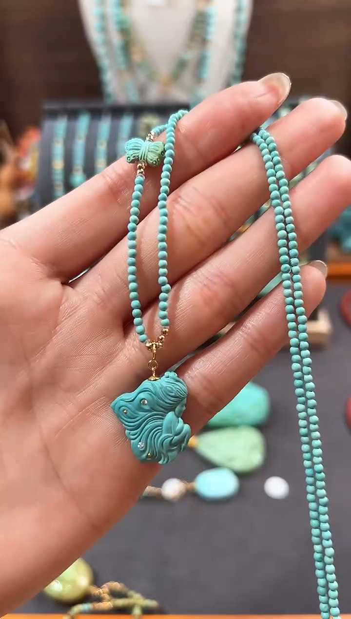 【闪购商品】绿松石颈饰18K金镶嵌绿松石项链