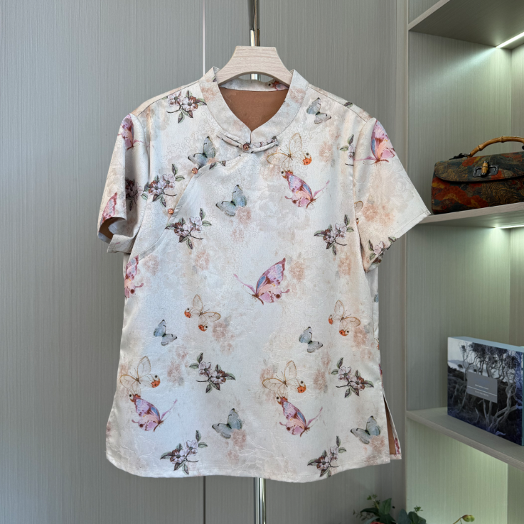 2588款【锦蝶】时尚洋气女士短袖上衣