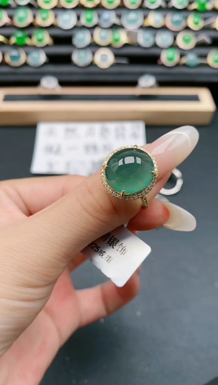 【闪购商品】翡翠戒指银S925镶嵌1111