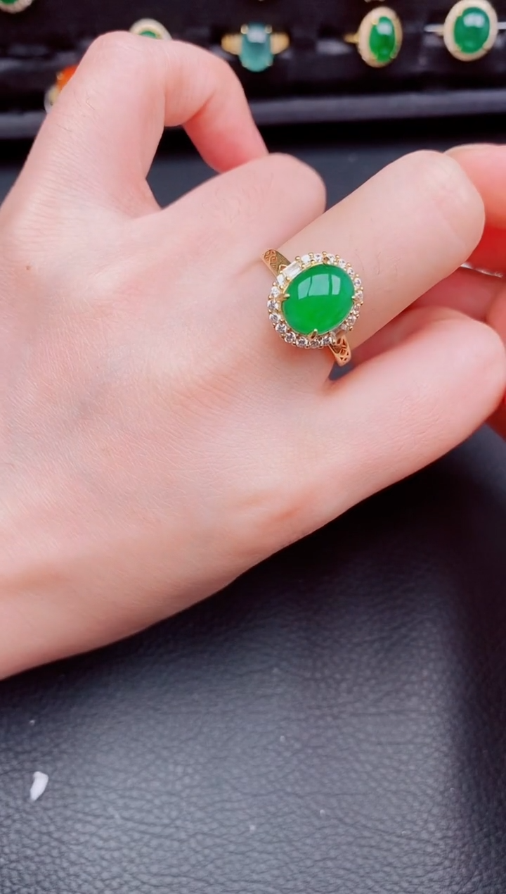 【闪购商品】翡翠戒指银S925镶嵌天然a货翡翠258