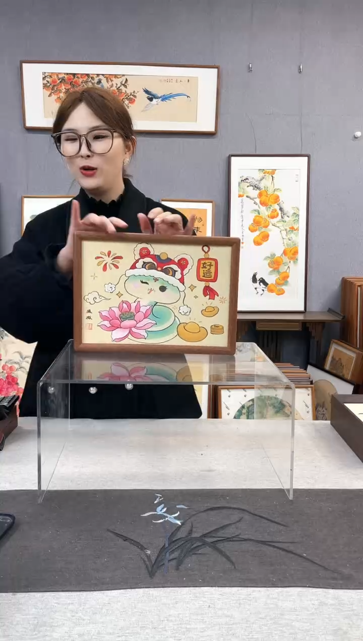 【闪购商品】国画A4-23*32摆台手绘作品-