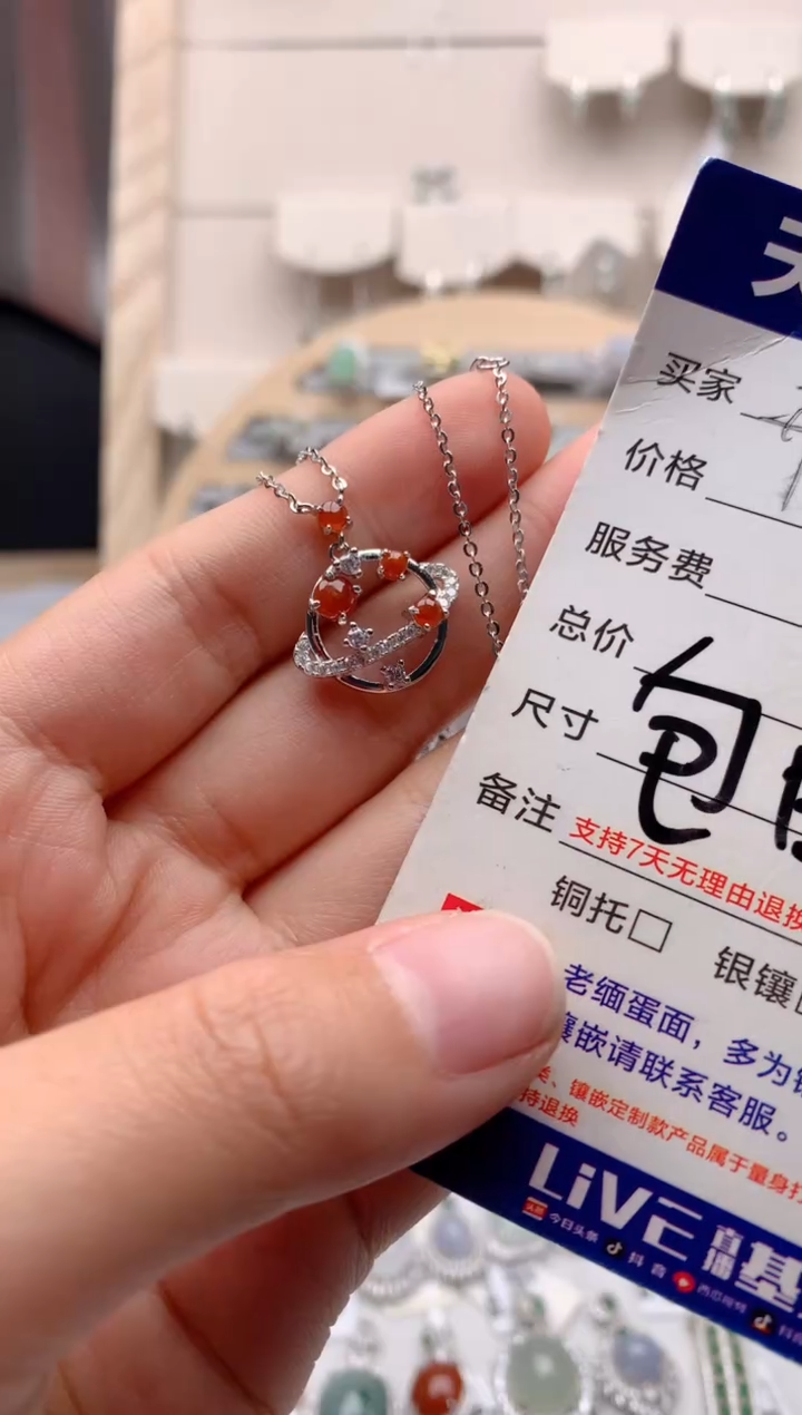【闪购商品】翡翠项链银S925镶嵌1号