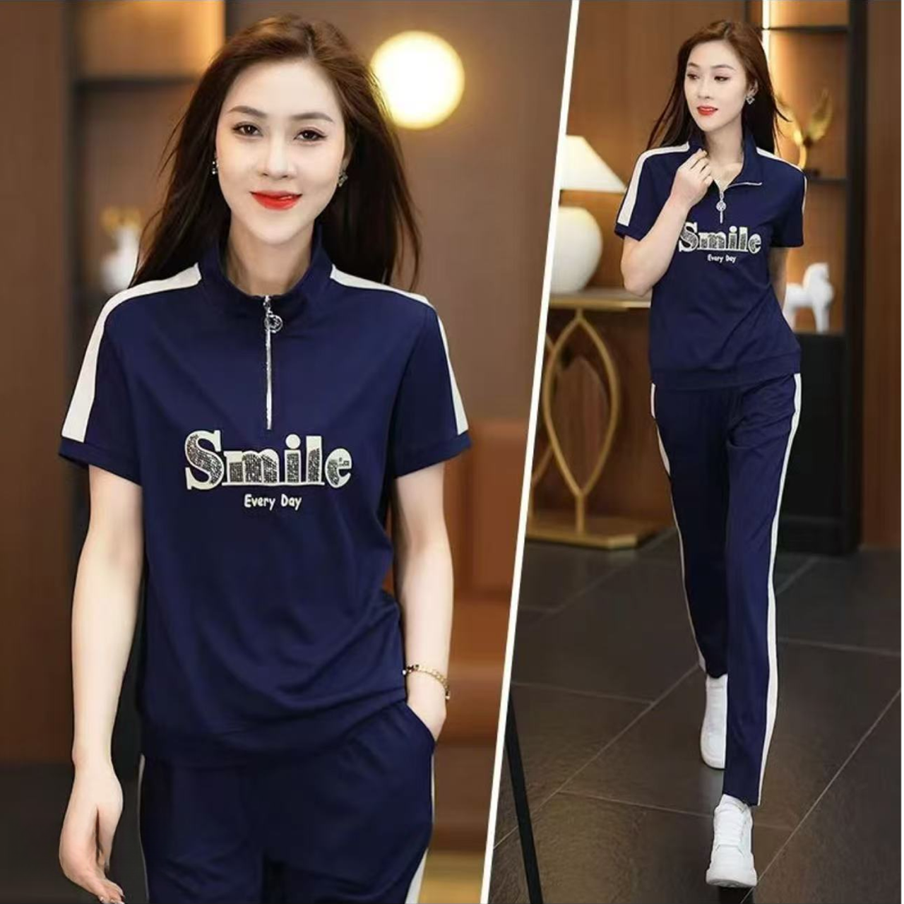 中年妈妈夏季时尚洋气卫衣运动服套装2025新款宽松显瘦休闲两件套