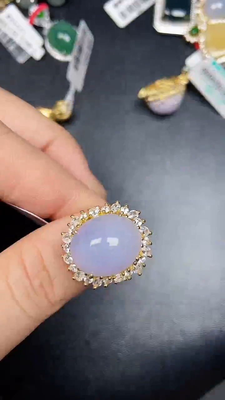 银S925镶嵌戒指翡翠3240