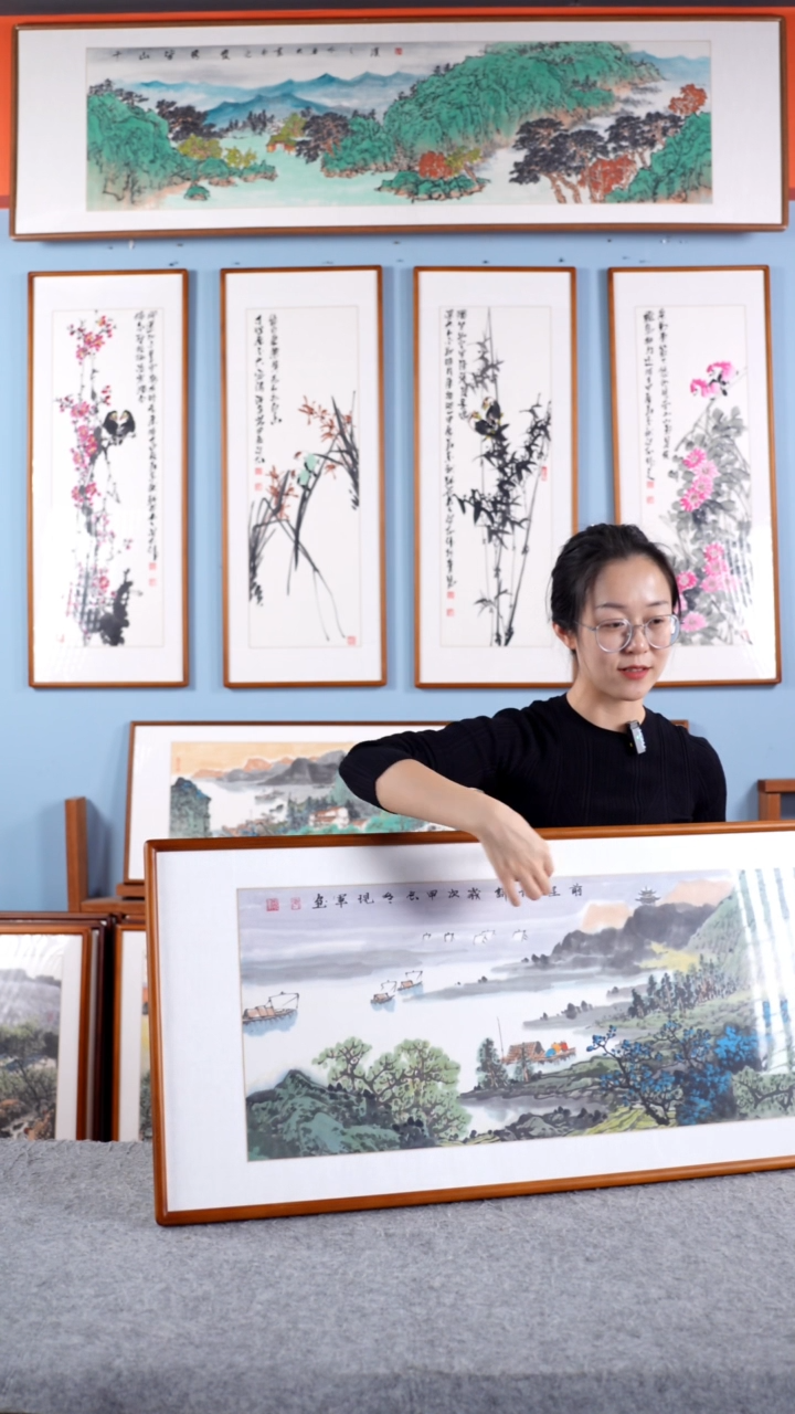 【闪购商品】国画张现军《前程似锦》手绘带框162*47