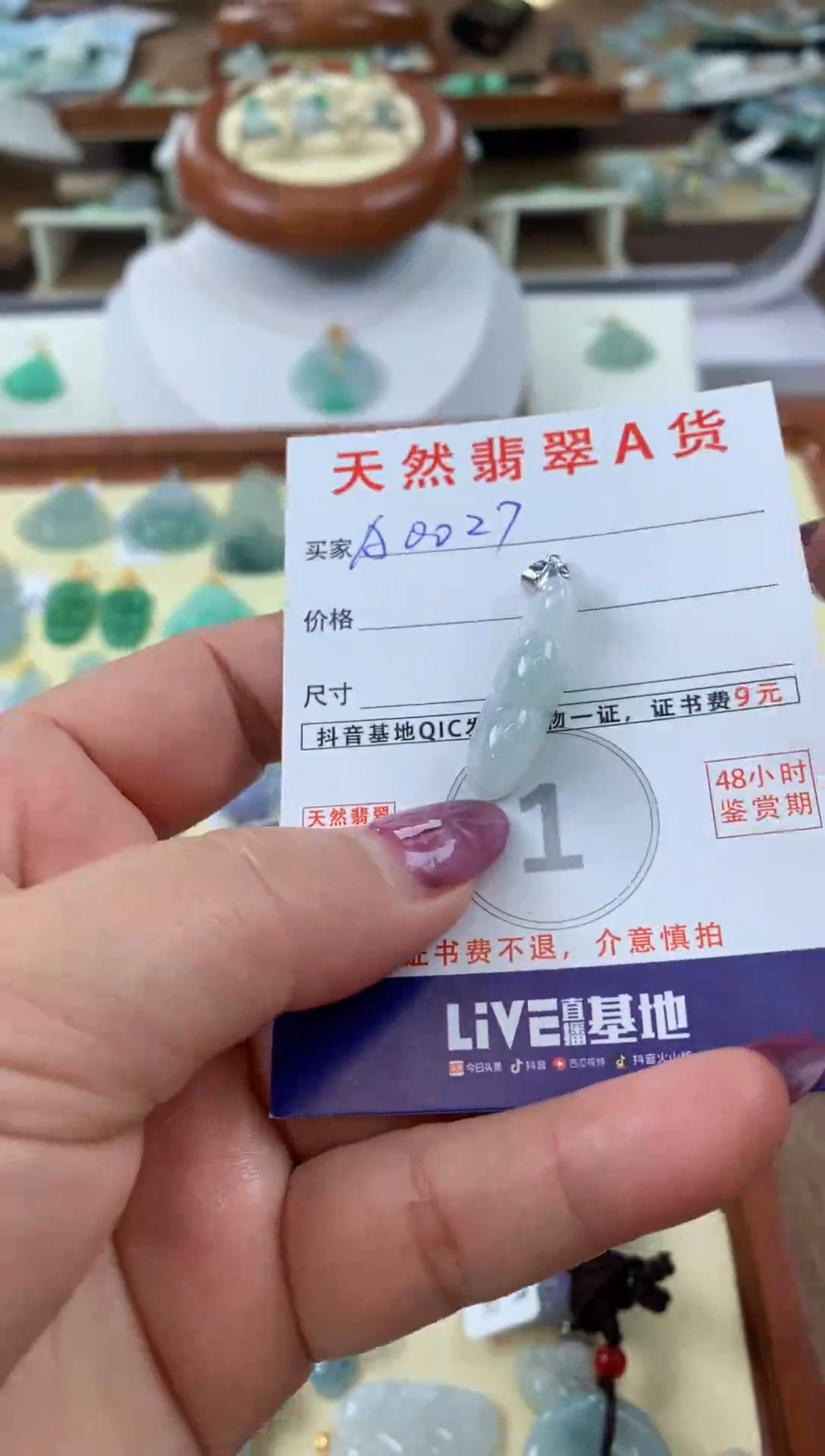 翡翠未镶嵌颈饰天然A货翡翠挂件