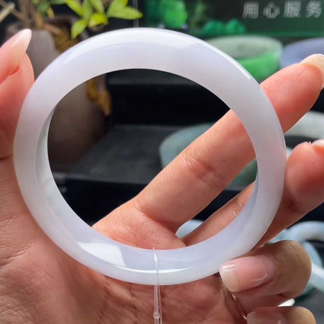 天然翡翠手镯成品胶润细腻款 58正圈（48小时鉴赏期）